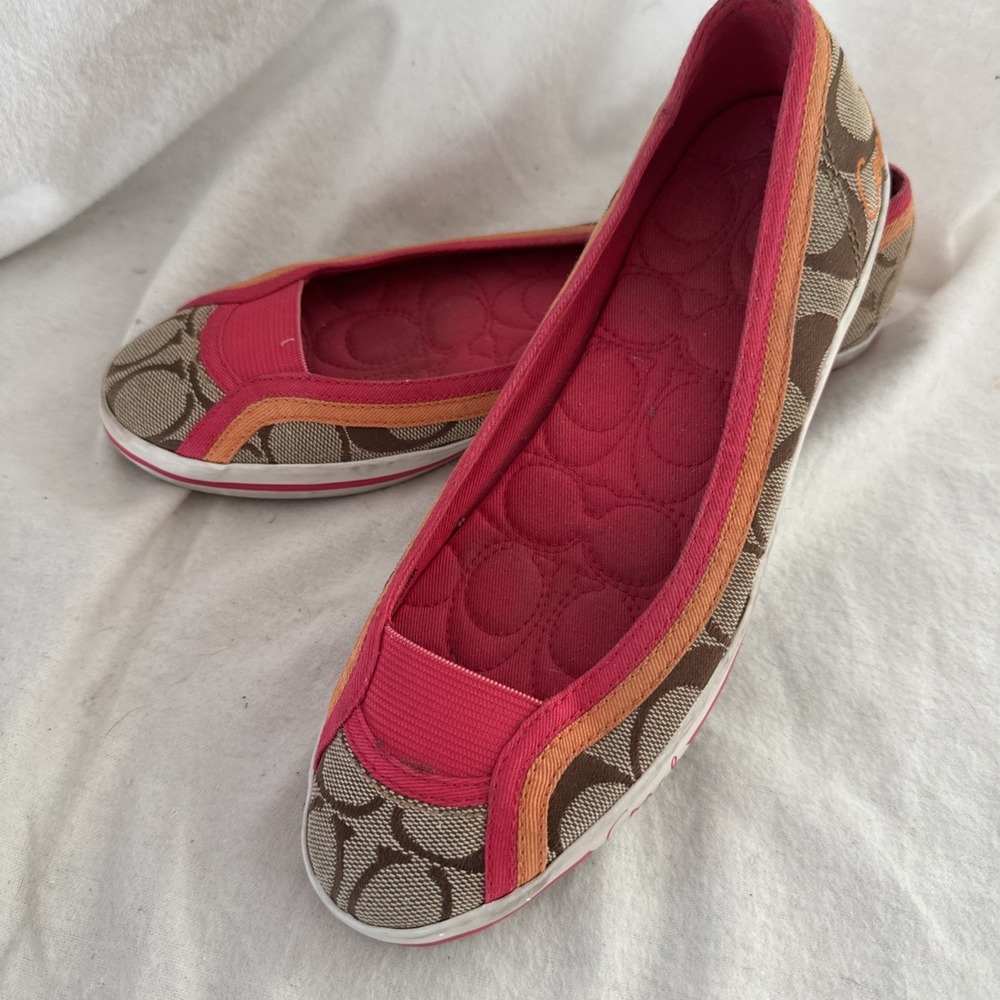 COACH Alpine Loafers Flats Shoes Size 5B Authentic Comfort Slip-On Bright Pink